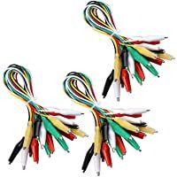 Los mejores  - ELEGOO 30pcs Alligator Clip Wire Test Leads Set con Pinzas de Cocodrilo Cable de Puente de Doble Final de 50cm para…
